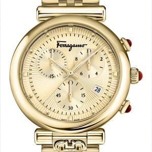 Salvatore Ferragamo Gold Watch Links